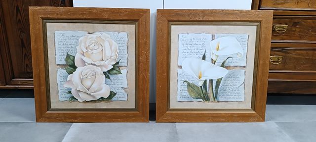 2 Cuadros florales vintage