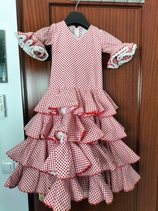 Traje Flamenca niña lunares rojo