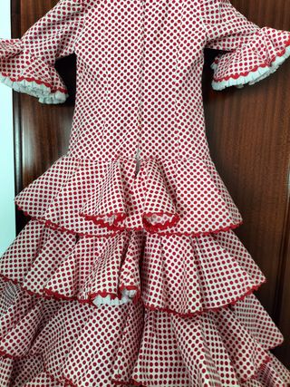 Traje Flamenca niña lunares rojo