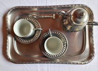 Servizio caffè vintage in metallo