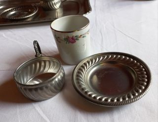 Servizio caffè vintage in metallo