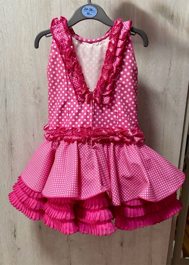 Vestido niña lunares rosa - talla 12-36 meses
