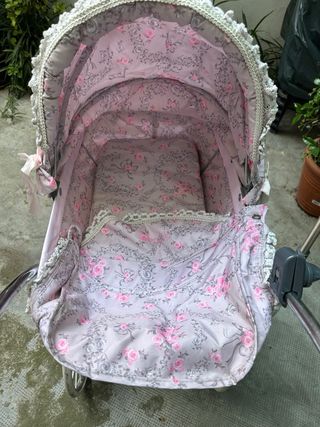 Coche Muñecas De Cuna Rosa