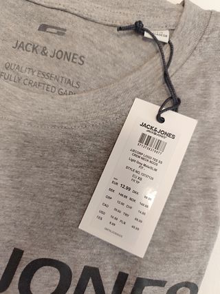 Camiseta Manga Corta Jack & Jones Gris XS