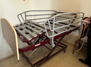 Cama articulada eléctrica con carro elevador.