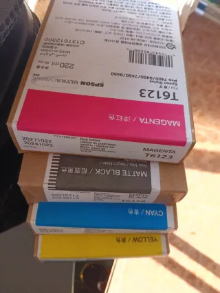 Tinta Epson T6121 T6122 T6123 T6124 (4 uds) Stylus