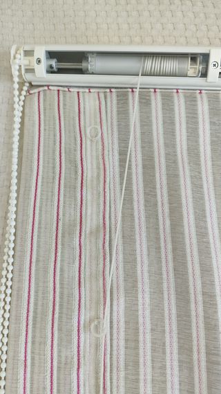 Estor plegable rayas rosa-blanco