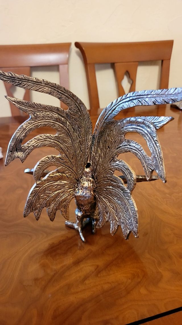 2 Gallos bronce decorativos