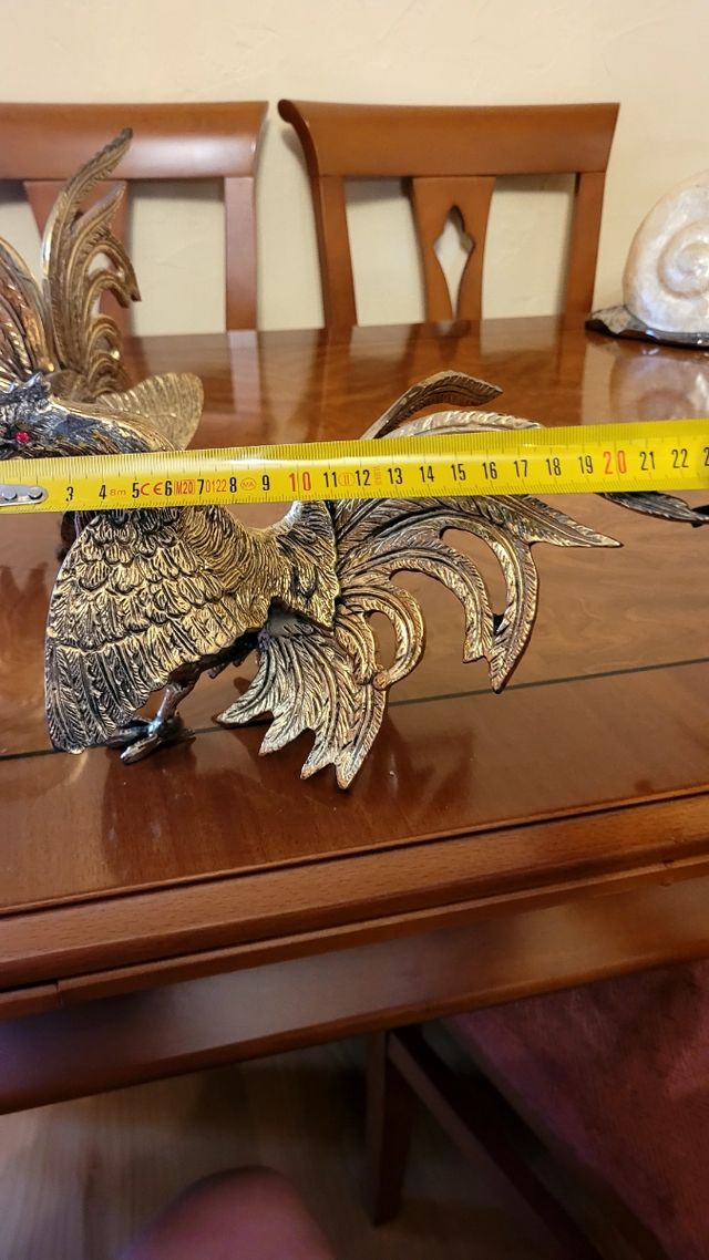 2 Gallos bronce decorativos