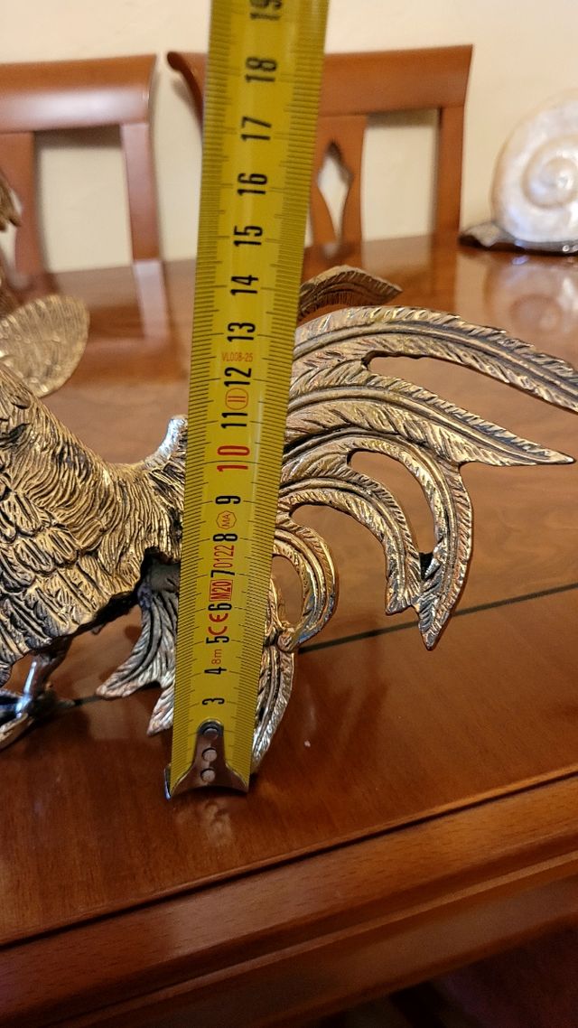 2 Gallos bronce decorativos