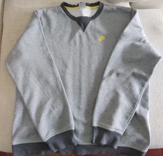 Sudadera Nike L Gris-Amarilla