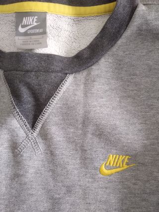 Sudadera Nike L Gris-Amarilla