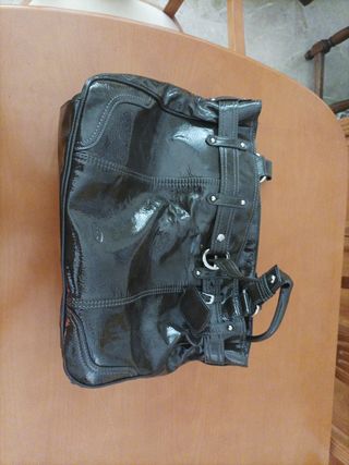 Bolso marrón grande - piel brillante