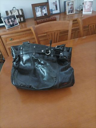 Bolso marrón grande - piel brillante