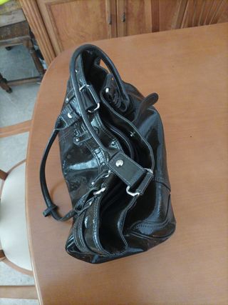 Bolso marrón grande - piel brillante