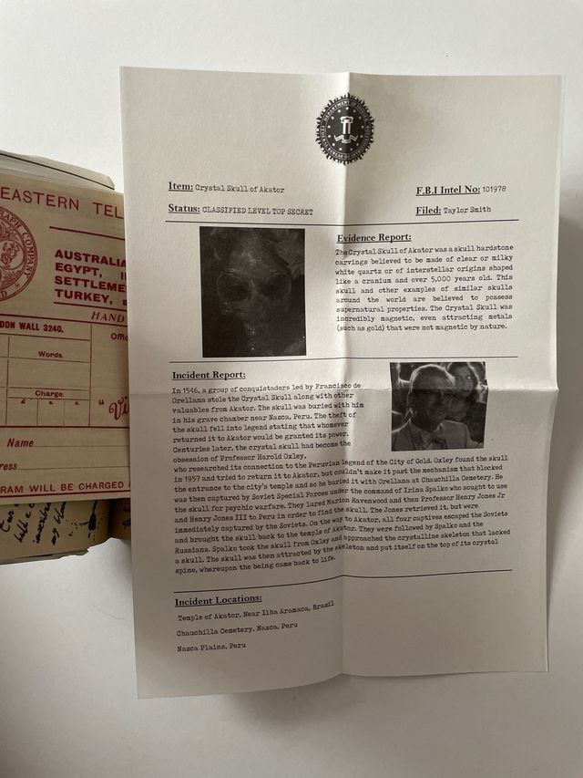 Memorabilia Diario Indiana Jones facsímil