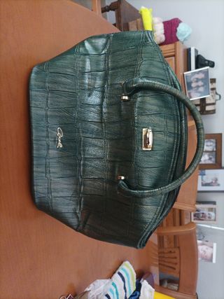 Bolso bandolera verde cocodrilo