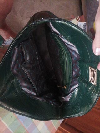 Bolso bandolera verde cocodrilo