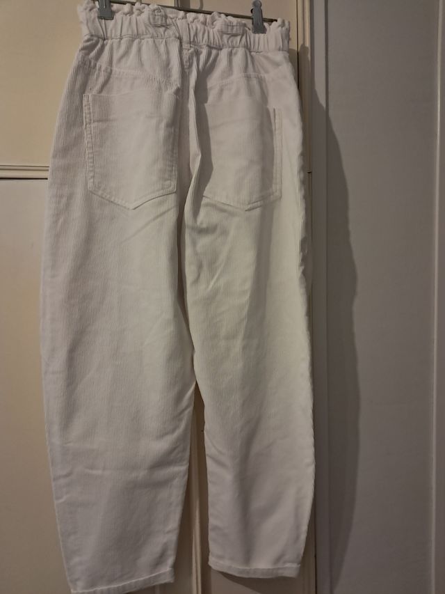 Pantalones pana Zara blancos M