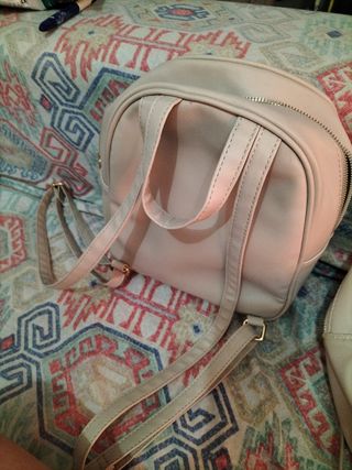 Mochila beige mujer