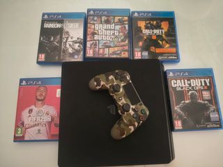PS4 (PlayStation 4) + 5 juegos+ mando