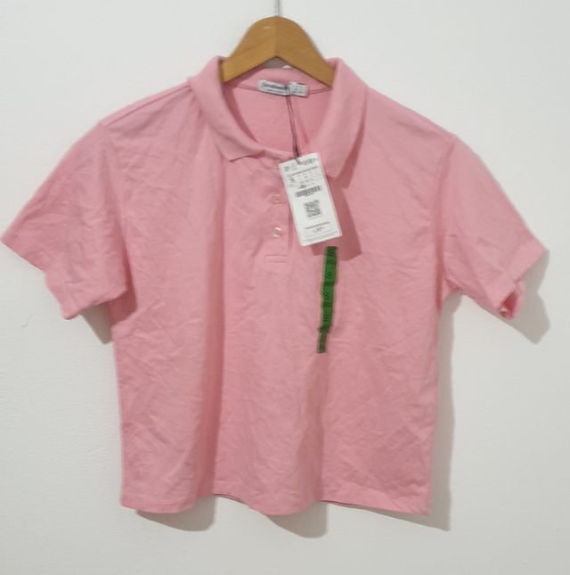 Polo Stradivarius rosa talla S