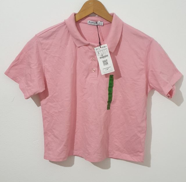 Polo Stradivarius rosa talla S