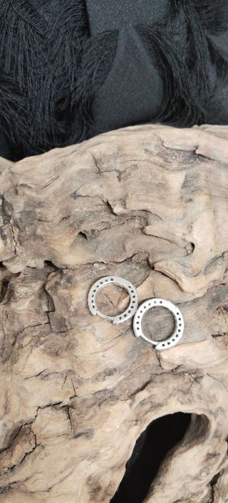 Pendientes plata aro brillantes