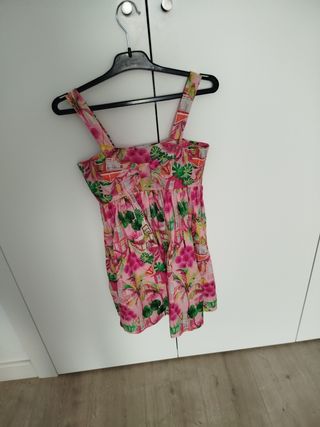 Vestido niña flores rosa. Talla 9 años h