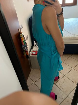 Vestito Zara Turchese Lungo Tg S