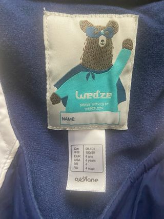 Mono nieve Wedze 4 años