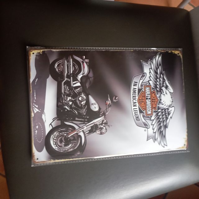 Placa metálica Harley Davidson de 30x21 cmts 