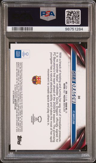 Cromo gradeado PSA 10 Giulia Dragoni #30 - POP 1!!