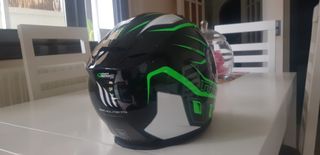 Casco moto MT talla M - Verde/Negro