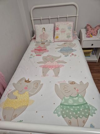Cama infantil - Elefantes bailarinas. Cama de 90x2