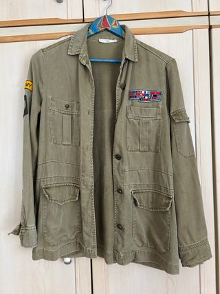 Chaqueta Mango verde militar