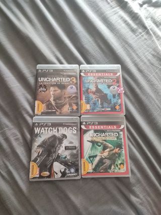 PS3: Uncharted 1, 2 y 3 y Watch Dogs