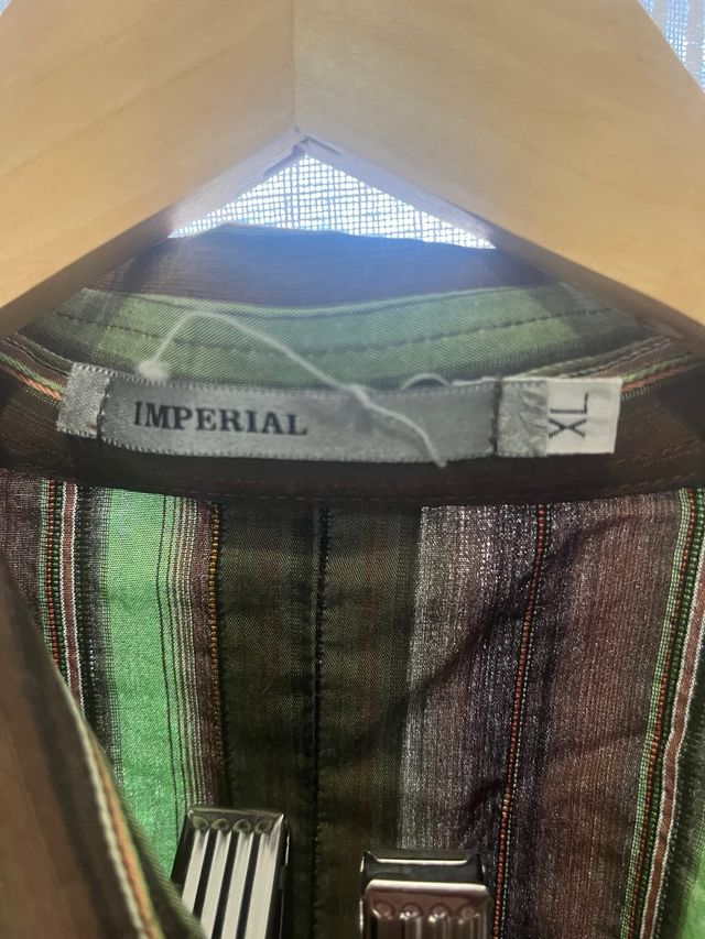 Camicia a righe verde e marrone