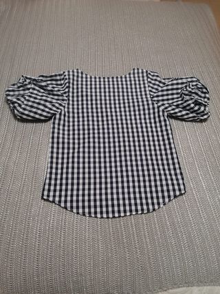 Blusa vichy blanco-negro