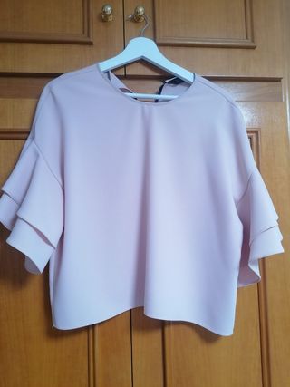 Blusa Zara rosa - manga vuelo