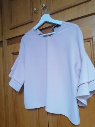 Blusa Zara rosa - manga vuelo