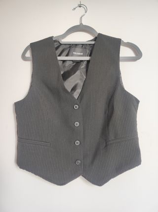 Chaleco negro Pull&Bear pinstripe