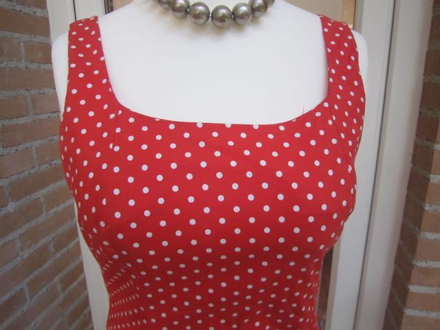 Abito Tubino rosso a pois taglia italiana 44 -