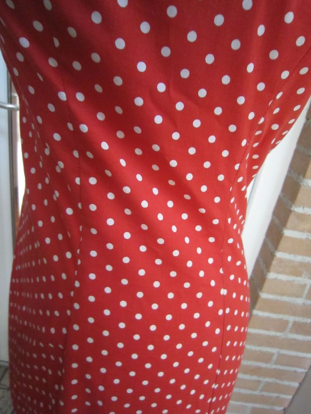 Abito Tubino rosso a pois taglia italiana 44 -