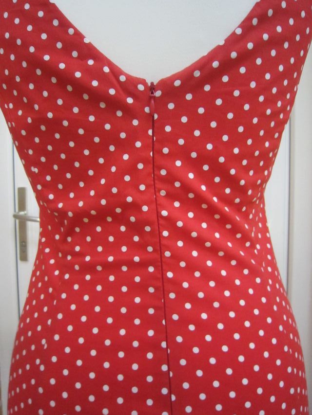 Abito Tubino rosso a pois taglia italiana 44 -