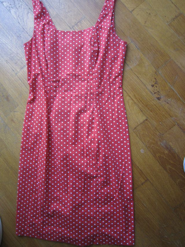 Abito Tubino rosso a pois taglia italiana 44 -