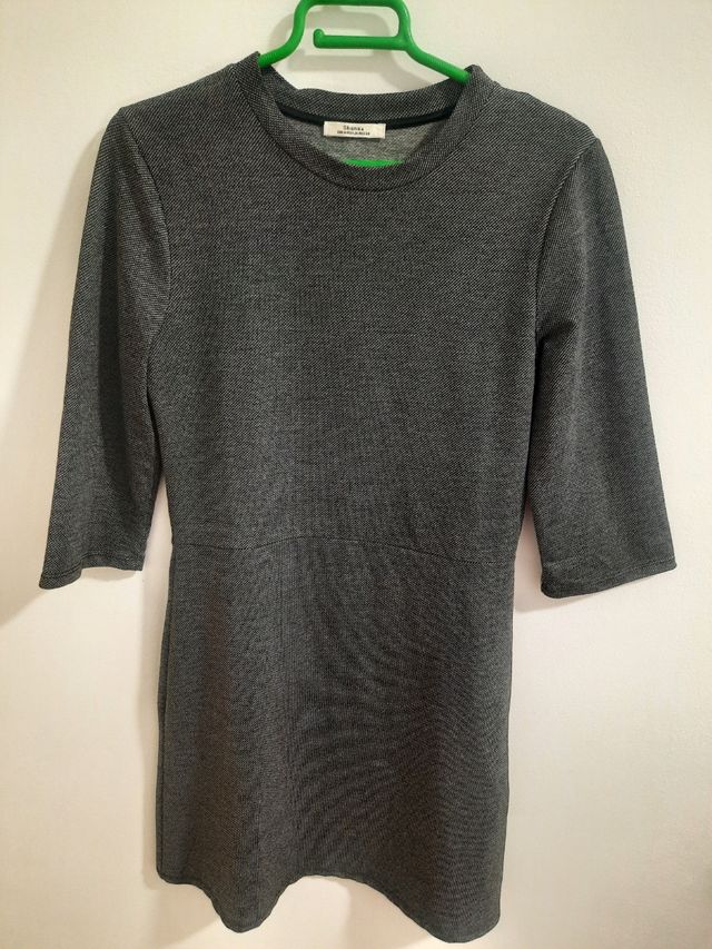 Vestido gris Shana manga 3/4