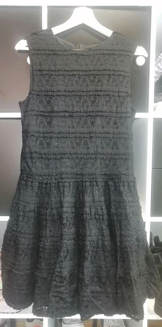 Vestido Zara negro encaje - Talla M