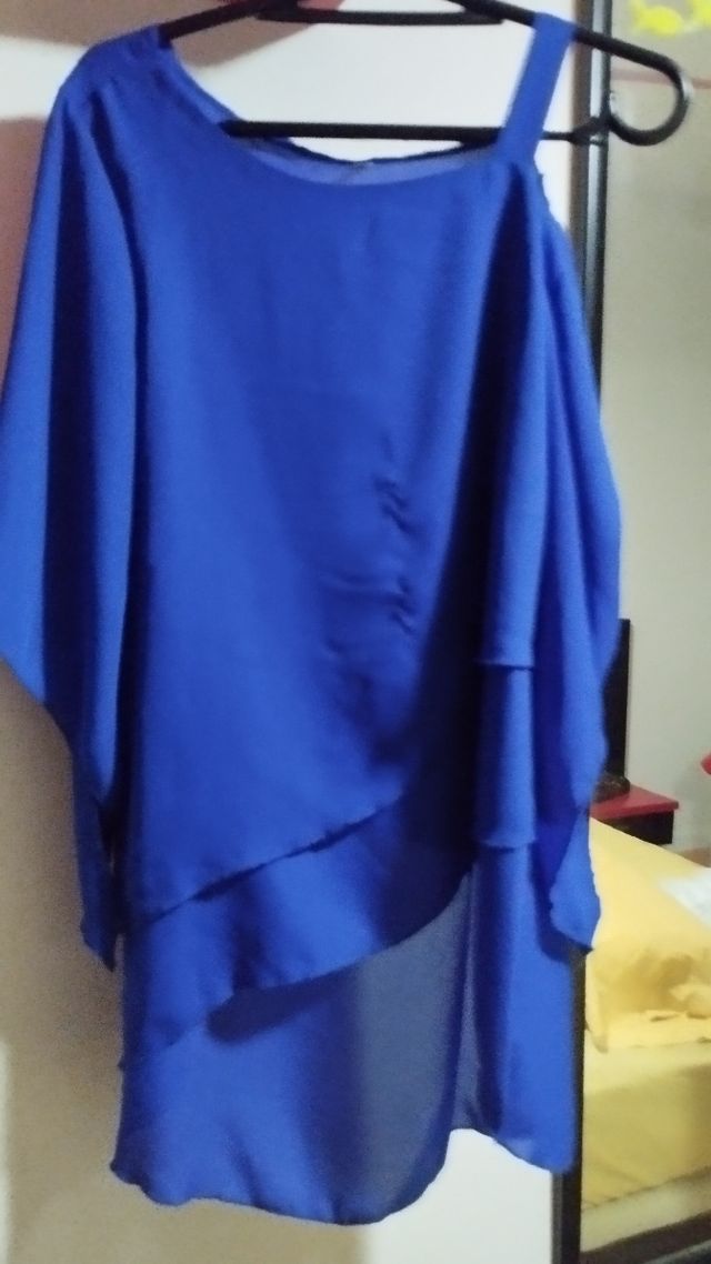 Traje azul fluido gasa - 2 piezas talla M