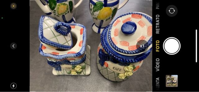 2 tarros ceramica Cafe y 2 jarras cafe y leche